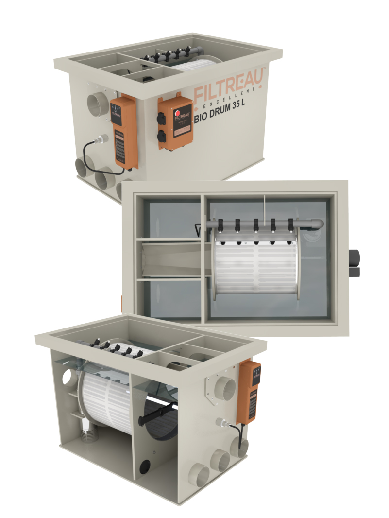 Filtr Filtreau Bębnowy Bio Drum 35 L Grawitacja/Pompa