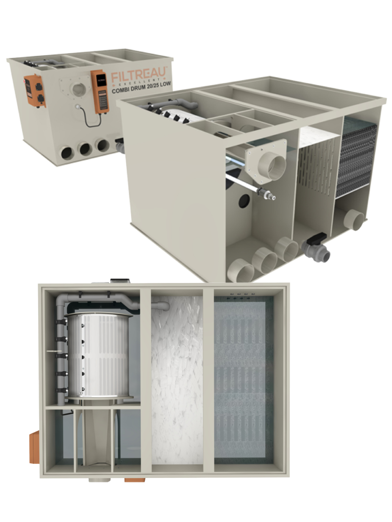 Filtr Filtreau Bębnowy Combi Drum 20/25 Low Grawitacja/Pompa